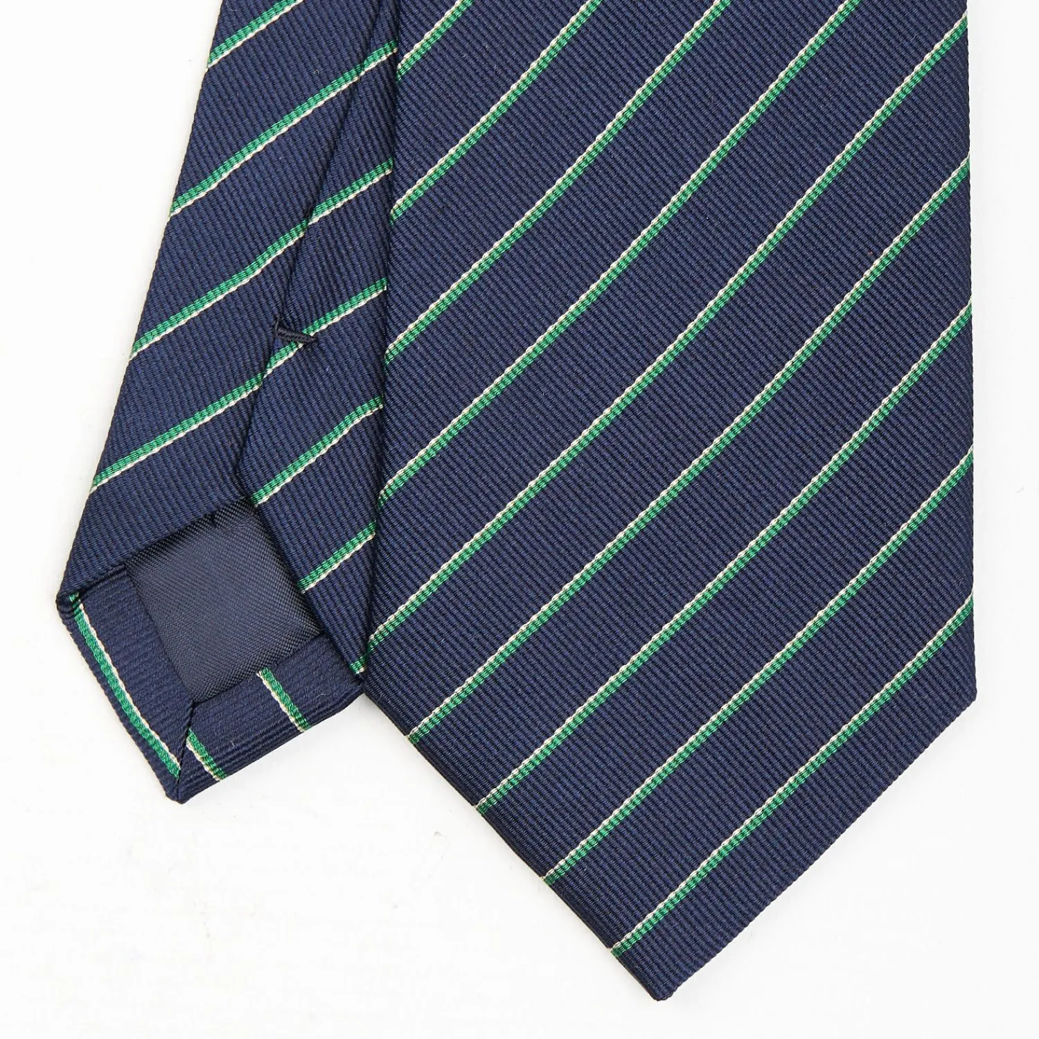 Dark Blue Sartorial Striped Tie>E.Marinella Fashion