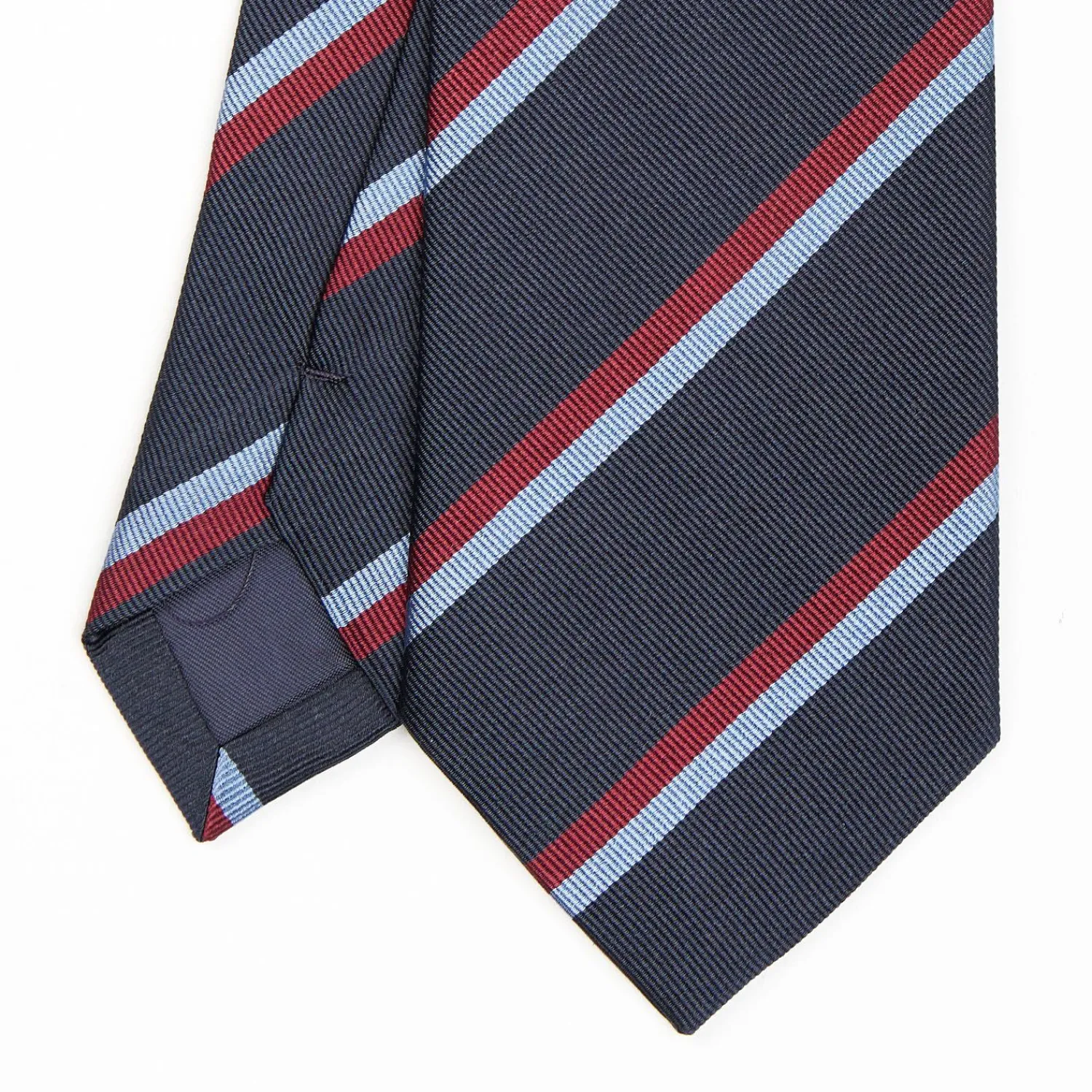 Dark Blue Sartorial Striped Silk Tie>E.Marinella Outlet