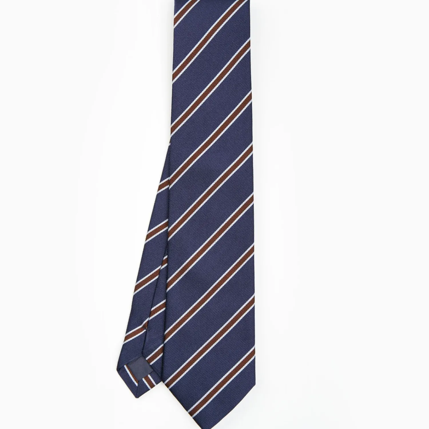 Dark Blue Sartorial Striped Silk Tie>E.Marinella Sale