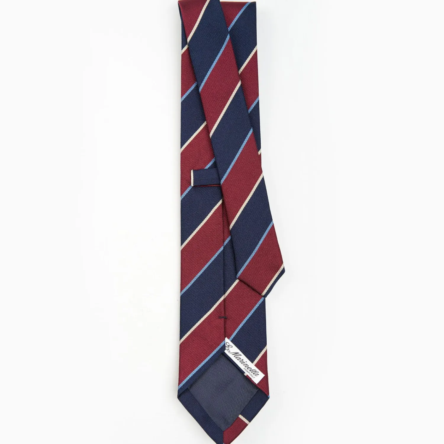 Dark Blue Sartorial Striped Silk Tie>E.Marinella Online