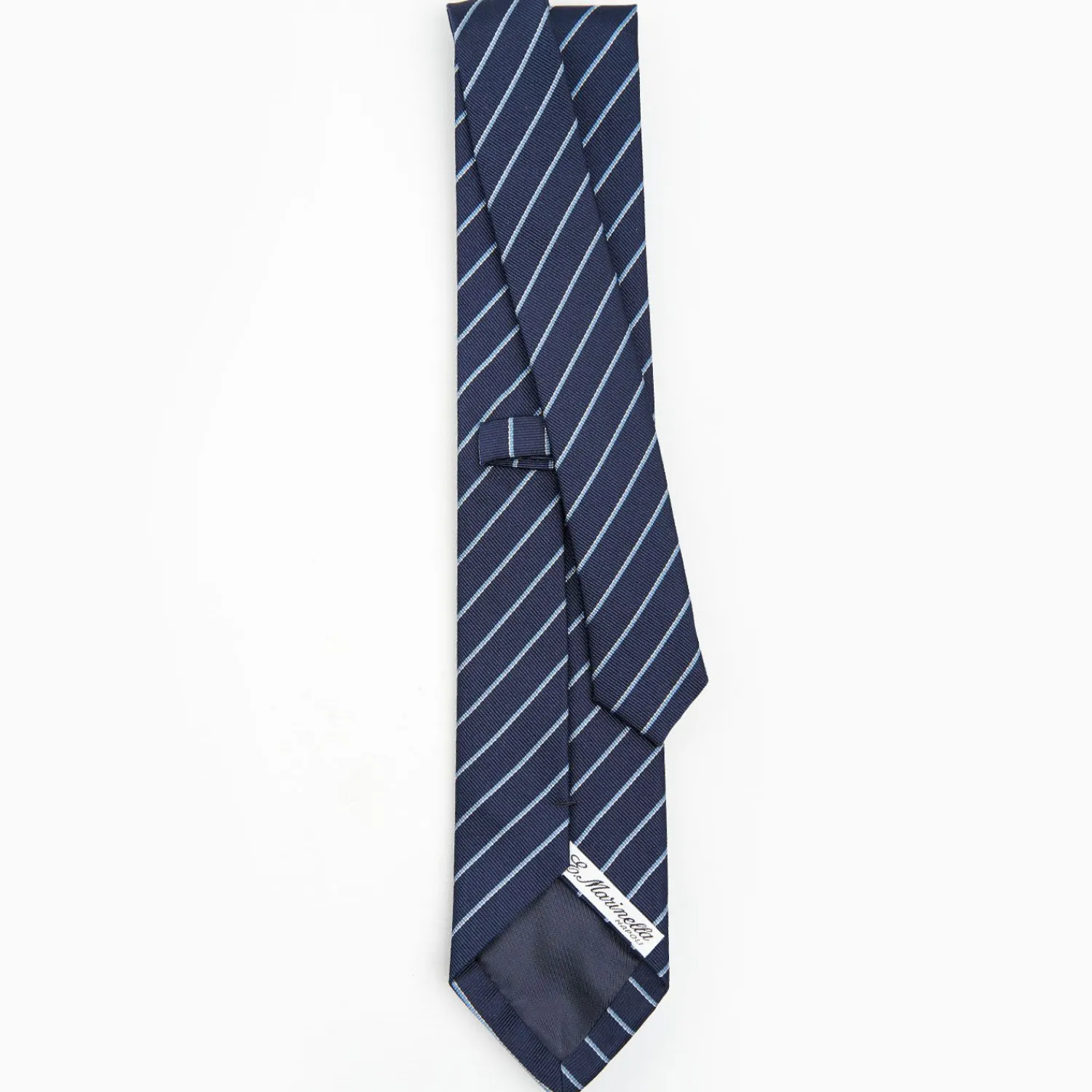 Dark Blue Sartorial Striped Tie>E.Marinella Fashion