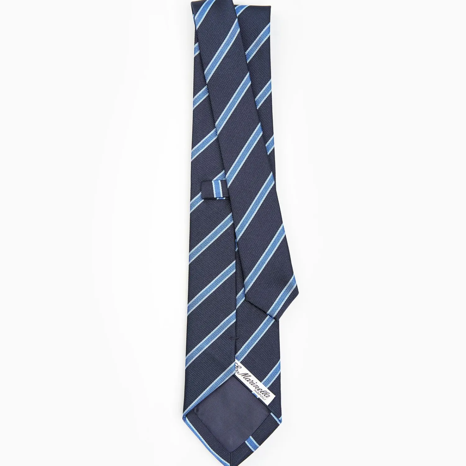 Dark Blue Sartorial Striped Silk Tie>E.Marinella Sale