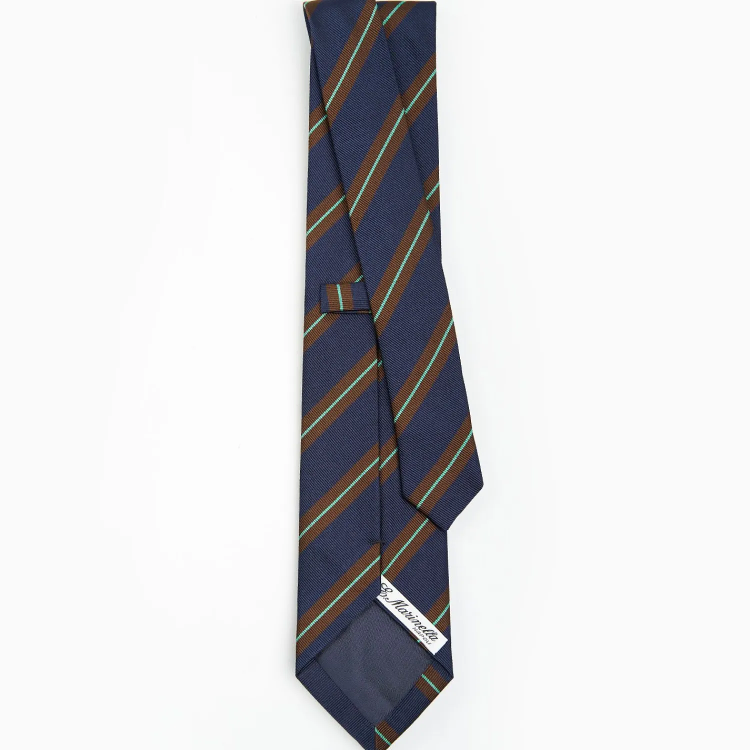 Dark Blue Sartorial Striped Silk Tie>E.Marinella Online