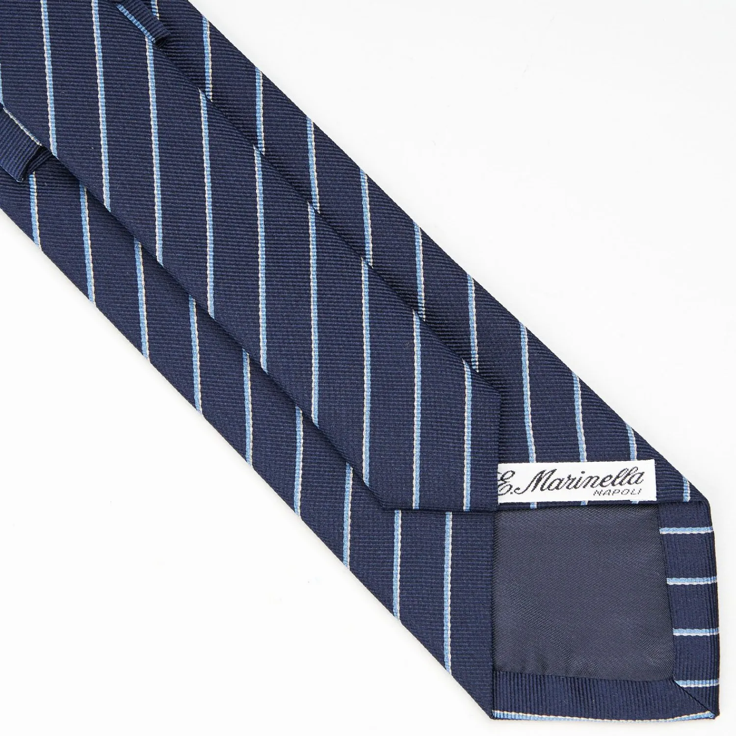 Dark Blue Sartorial Striped Tie>E.Marinella Fashion