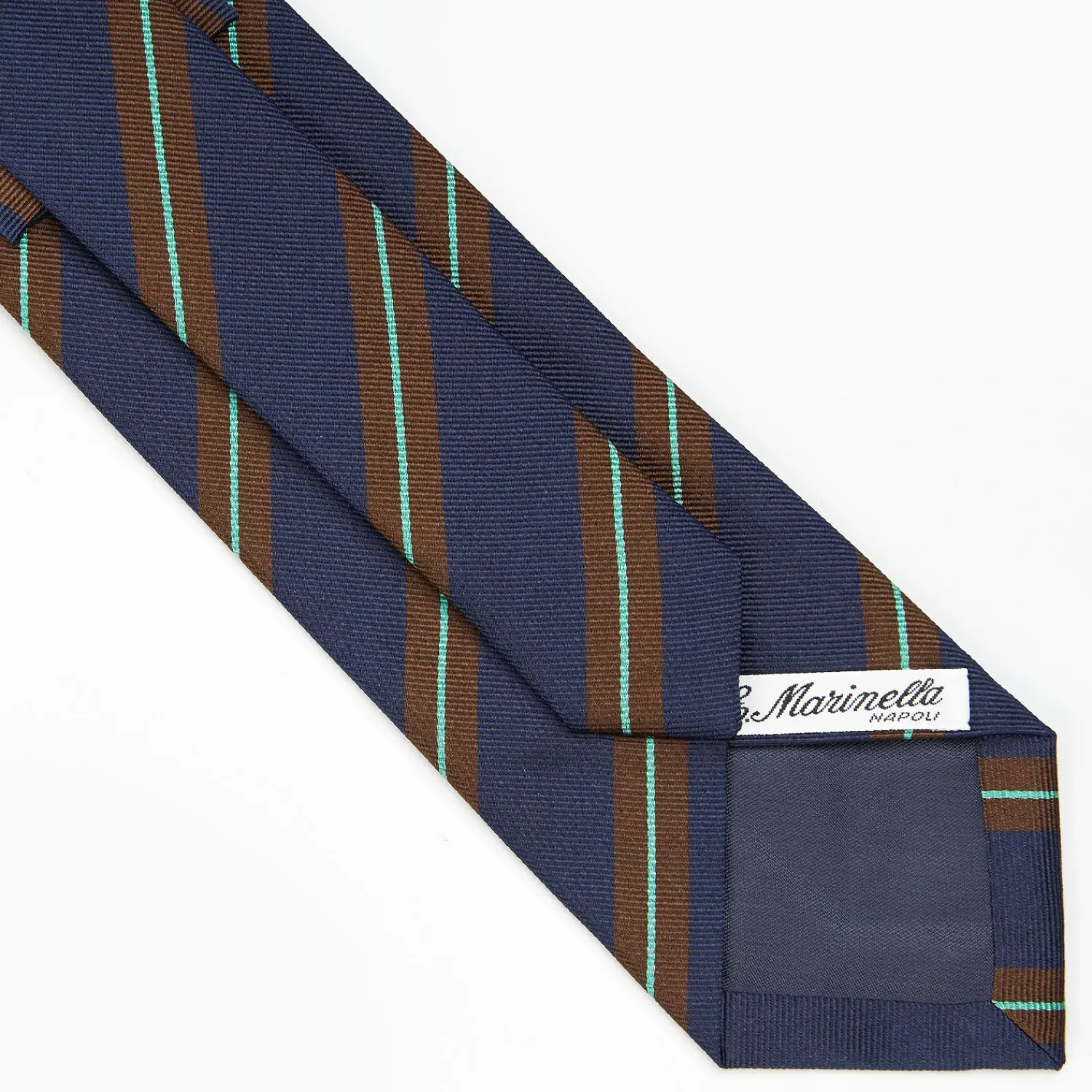 Dark Blue Sartorial Striped Silk Tie>E.Marinella Online