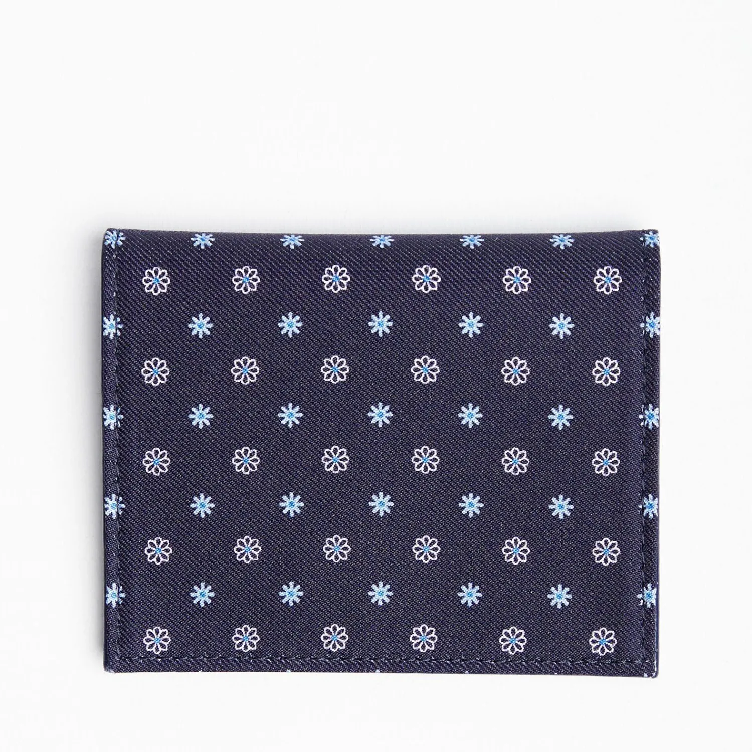 Dark Blue Silk And Leather Folding Card Holder - 10 Compartments>E.Marinella Outlet