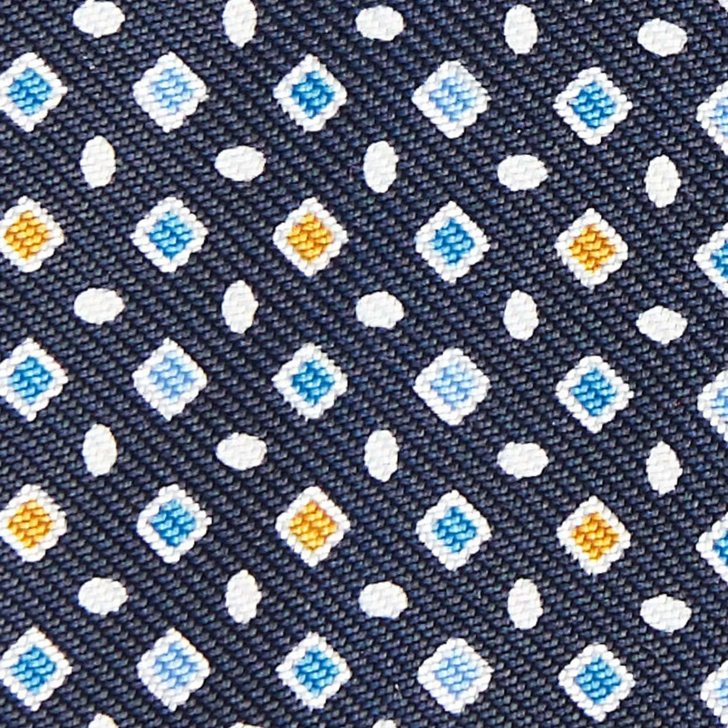Dark Blue Silk Bowtie To Self-Tie Small Geometric Pattern>E.Marinella Best