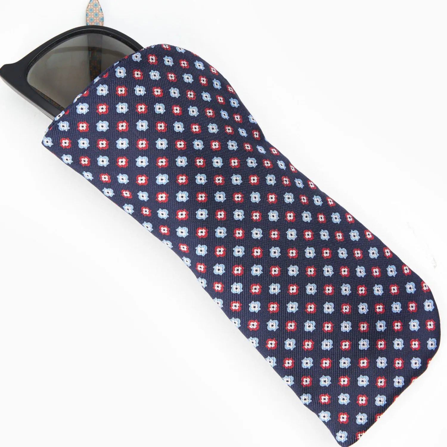 Dark Blue Silk Glasses Case>E.Marinella Hot
