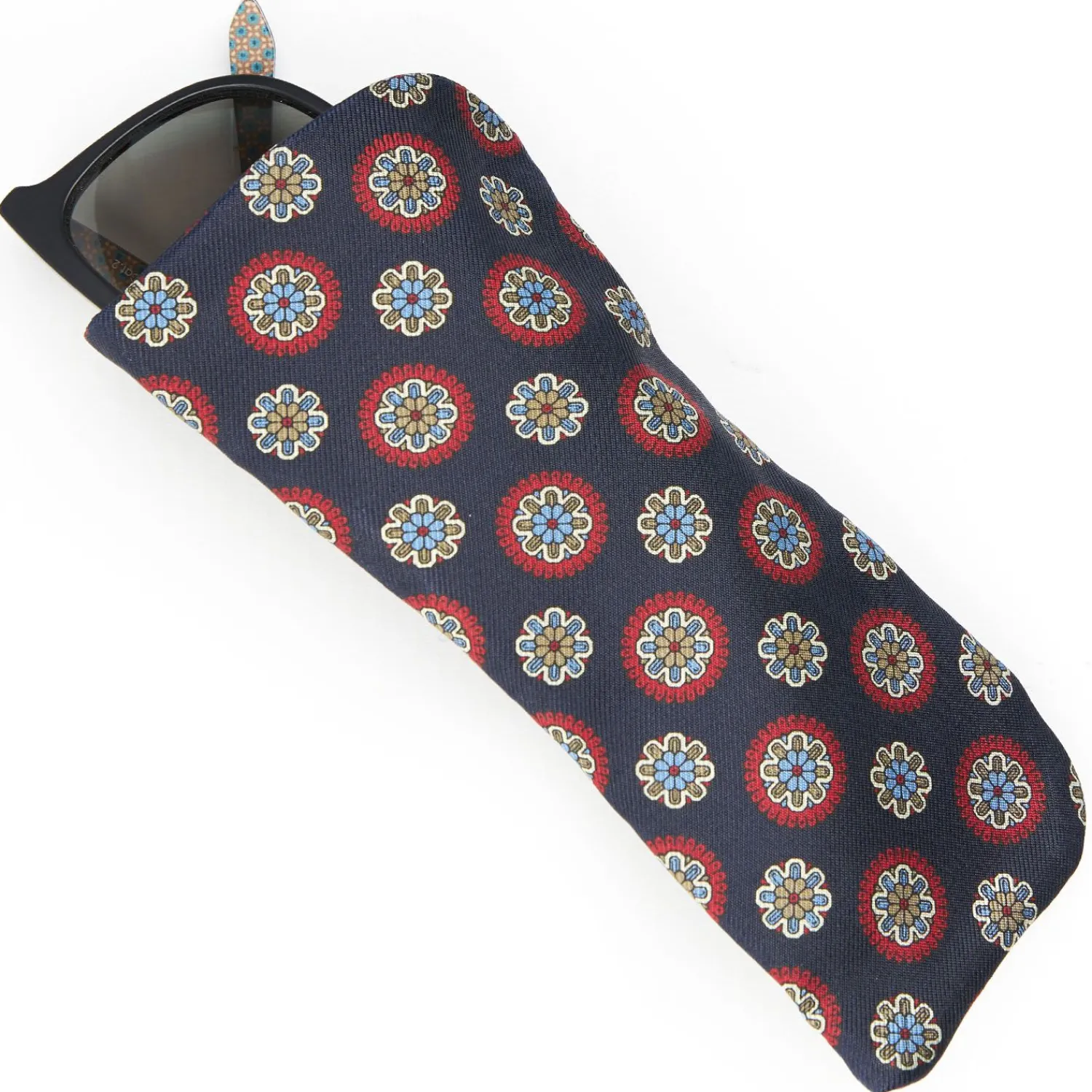 Dark Blue Silk Glasses Case>E.Marinella Hot