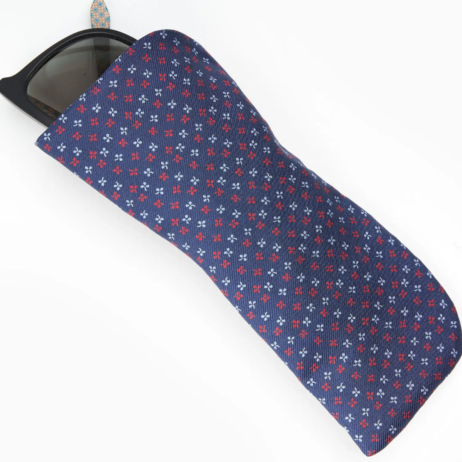 Dark Blue Silk Glasses Case>E.Marinella Hot