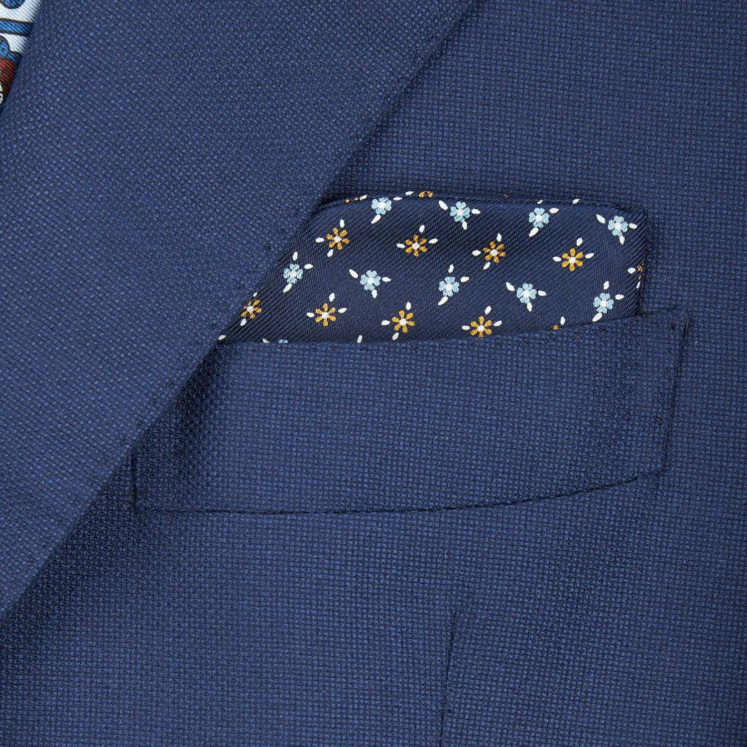 Dark Blue Silk Glasses Case>E.Marinella New