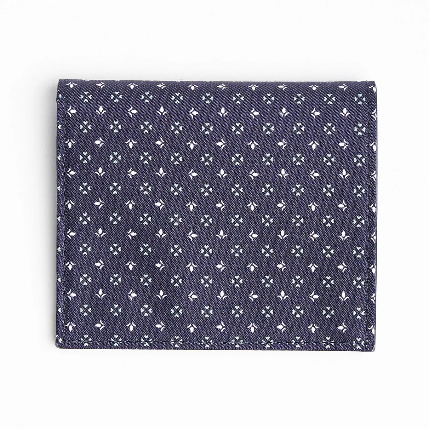 Dark Blue Small Wallet In Silk And Leather>E.Marinella New
