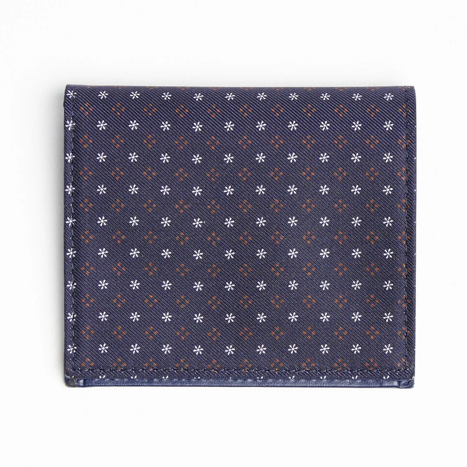 Dark Blue Small Wallet In Silk And Leather>E.Marinella Clearance