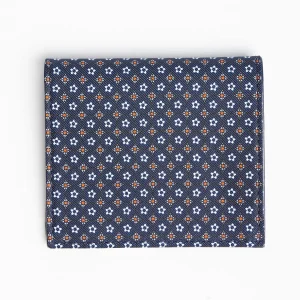 Dark Blue Small Wallet In Silk And Leather>E.Marinella Store