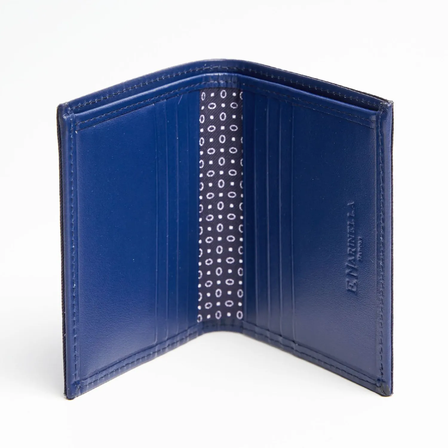 Dark Blue Small Wallet In Silk And Leather>E.Marinella Outlet