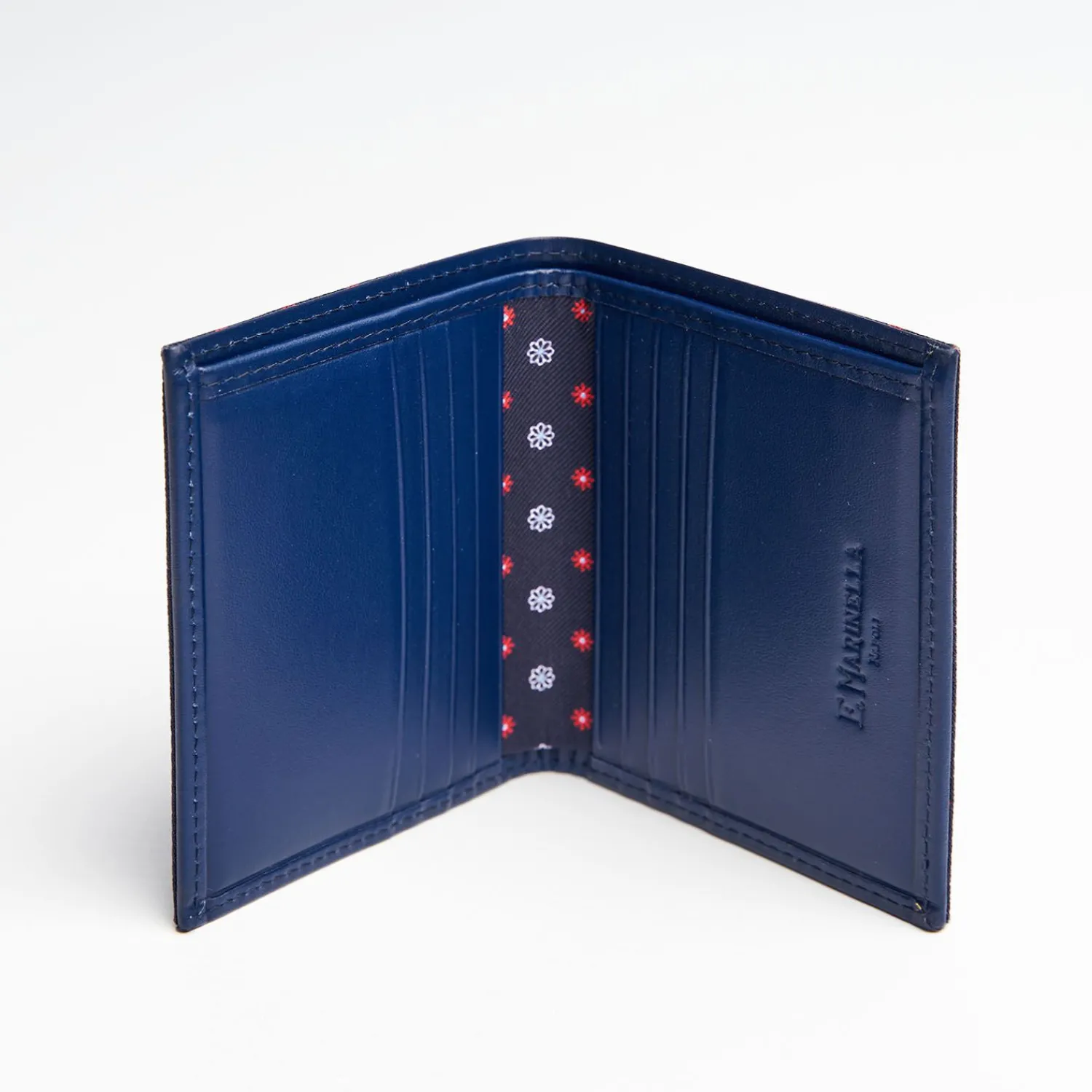 Dark Blue Small Wallet In Silk And Leather>E.Marinella Outlet