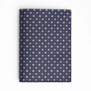 Dark Blue Vertical Wallet In Silk And Leather>E.Marinella New