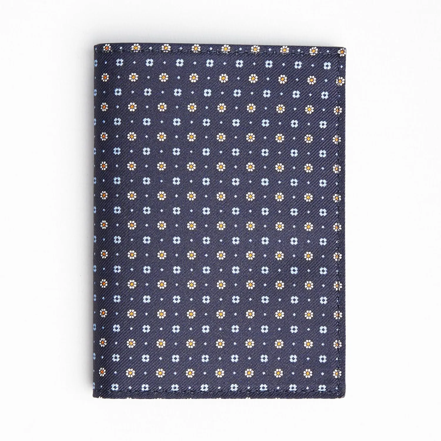 Dark Blue Vertical Wallet In Silk And Leather>E.Marinella New