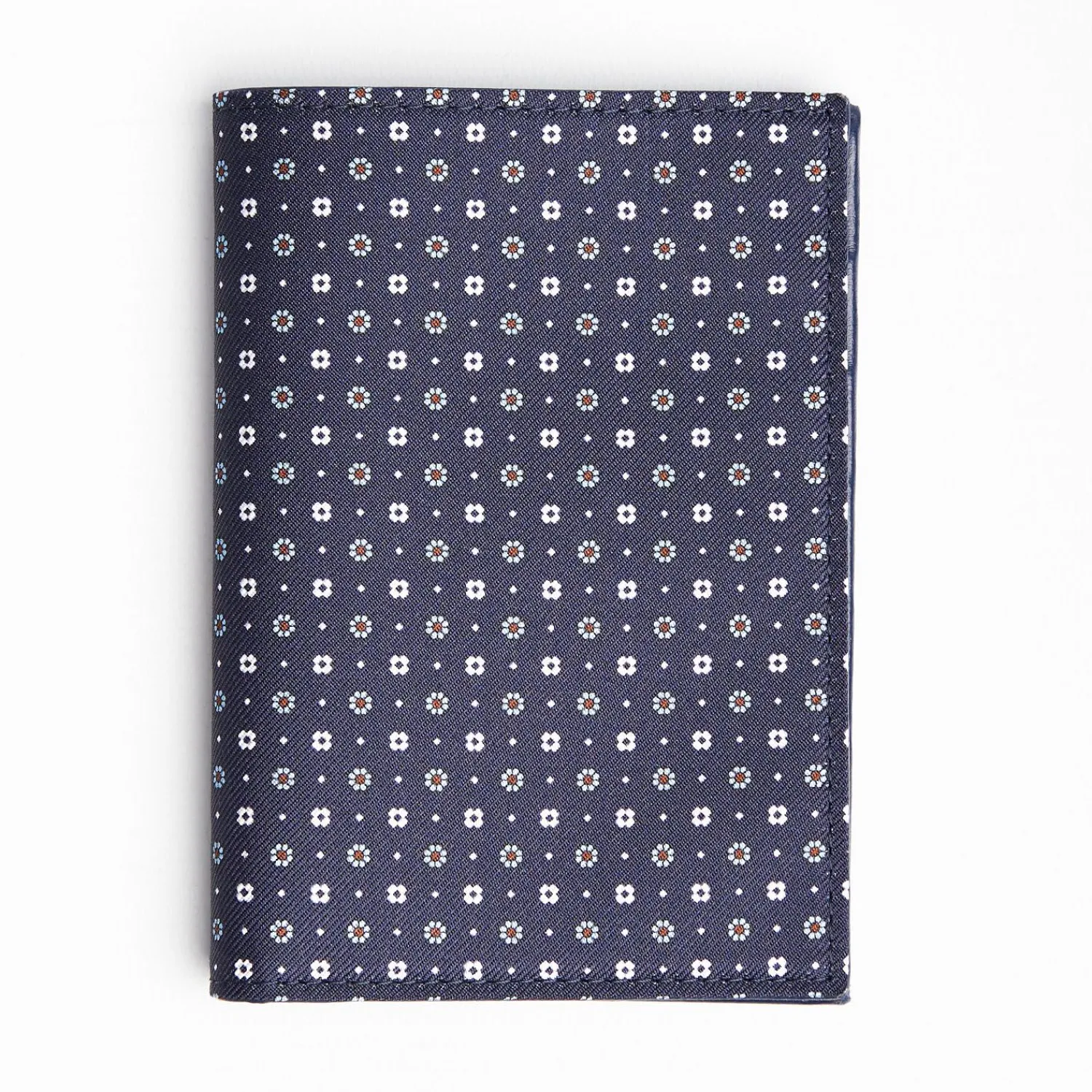 Dark Blue Vertical Wallet In Silk And Leather>E.Marinella Fashion