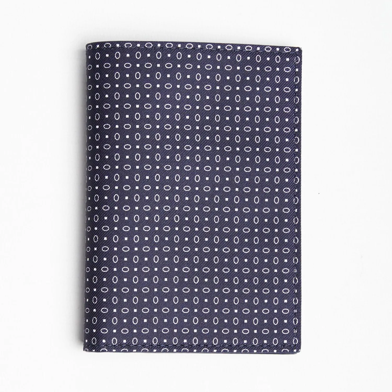 Dark Blue Vertical Wallet In Silk And Leather>E.Marinella Fashion