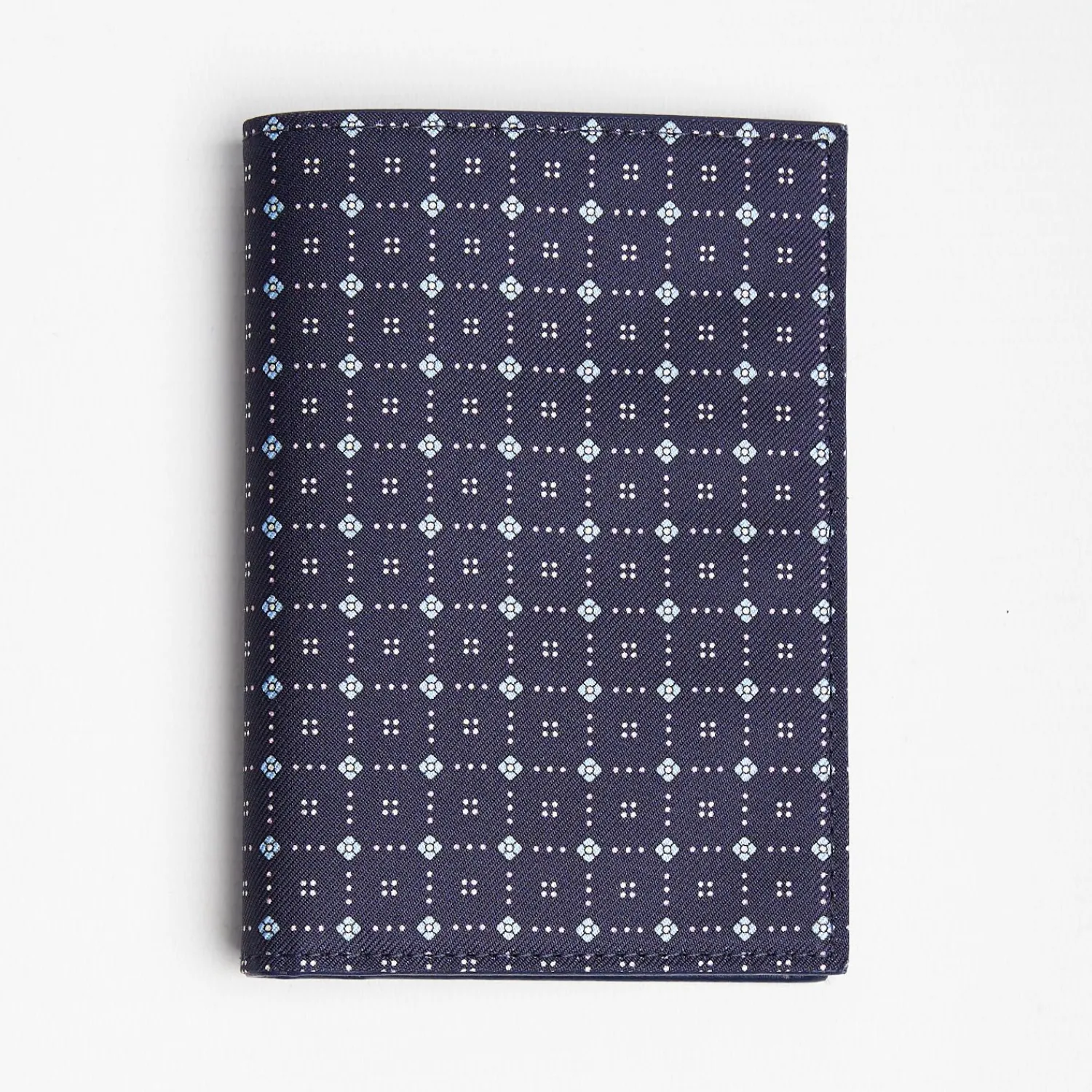 Dark Blue Vertical Wallet In Silk And Leather>E.Marinella Fashion
