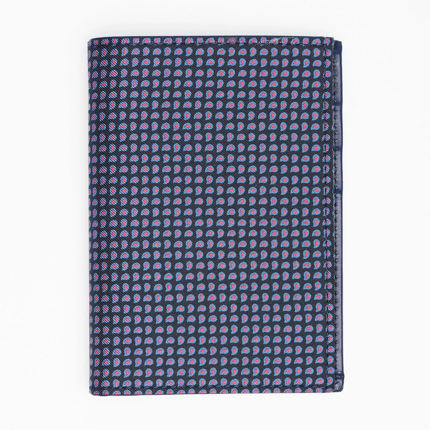 Dark Blue Vertical Wallet In Silk And Leather>E.Marinella Shop
