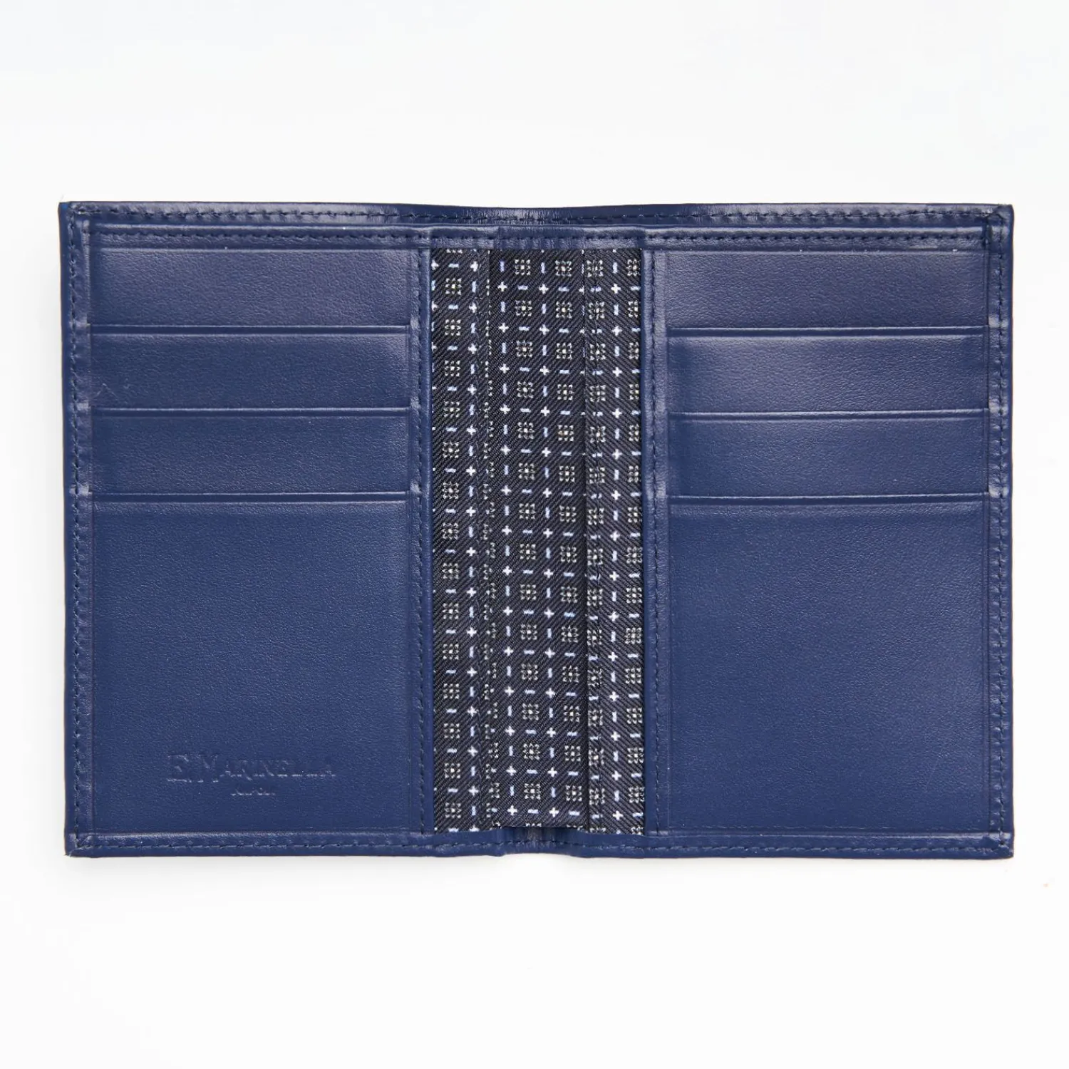 Dark Blue Vertical Wallet In Silk And Leather>E.Marinella Outlet