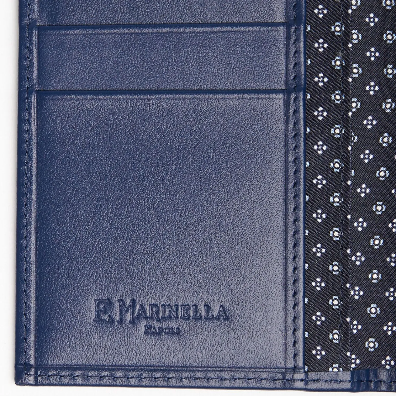 Dark Blue Vertical Wallet In Silk And Leather>E.Marinella Flash Sale