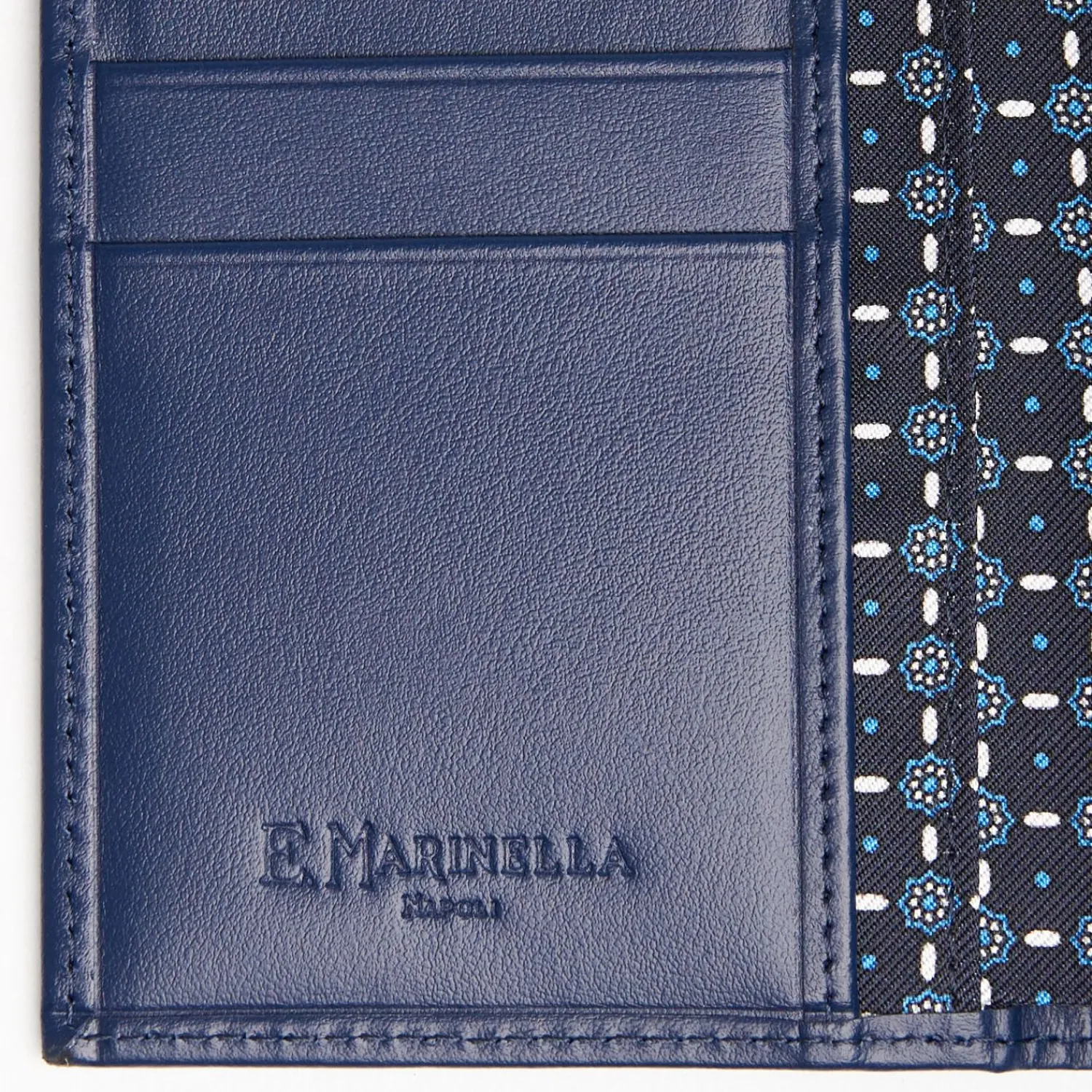 Dark Blue Vertical Wallet In Silk And Leather>E.Marinella Flash Sale
