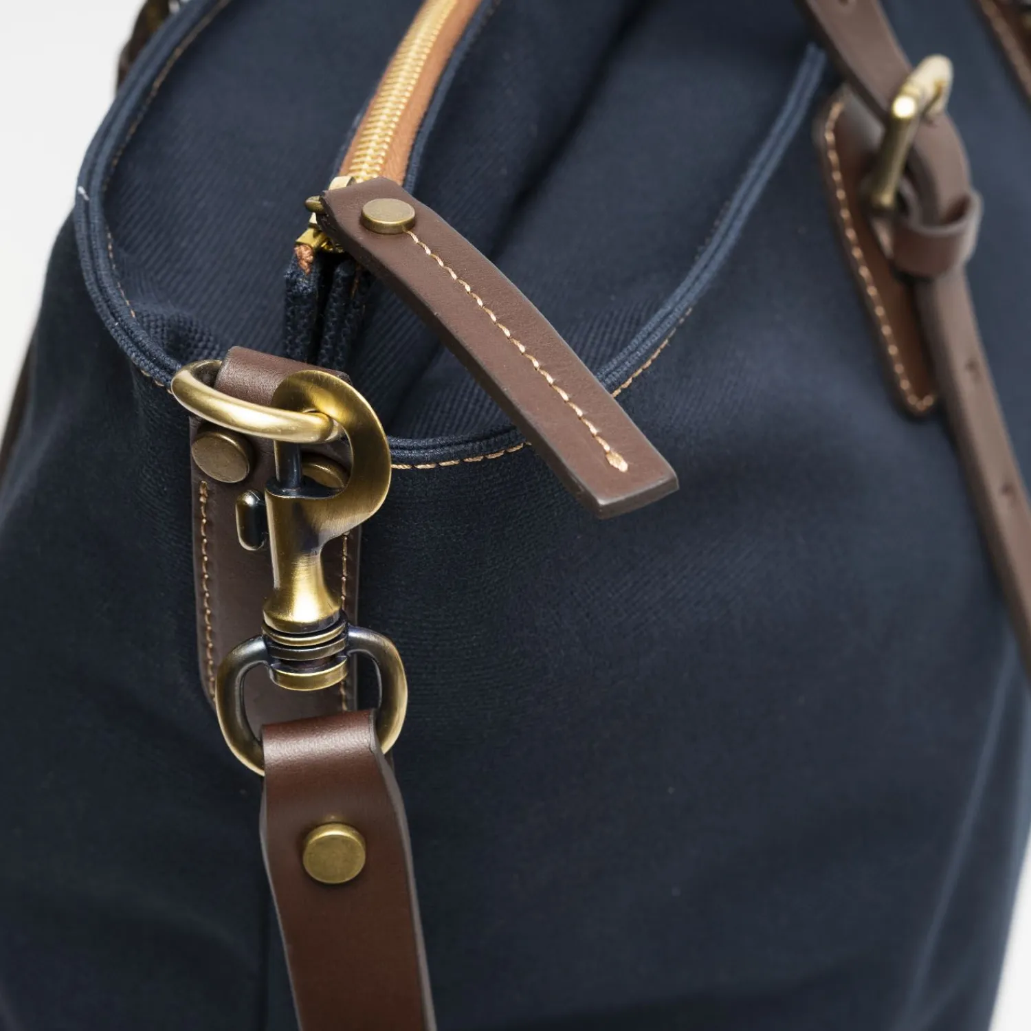 Dark Blue Weekend Bag With Leather Trim>E.Marinella Hot