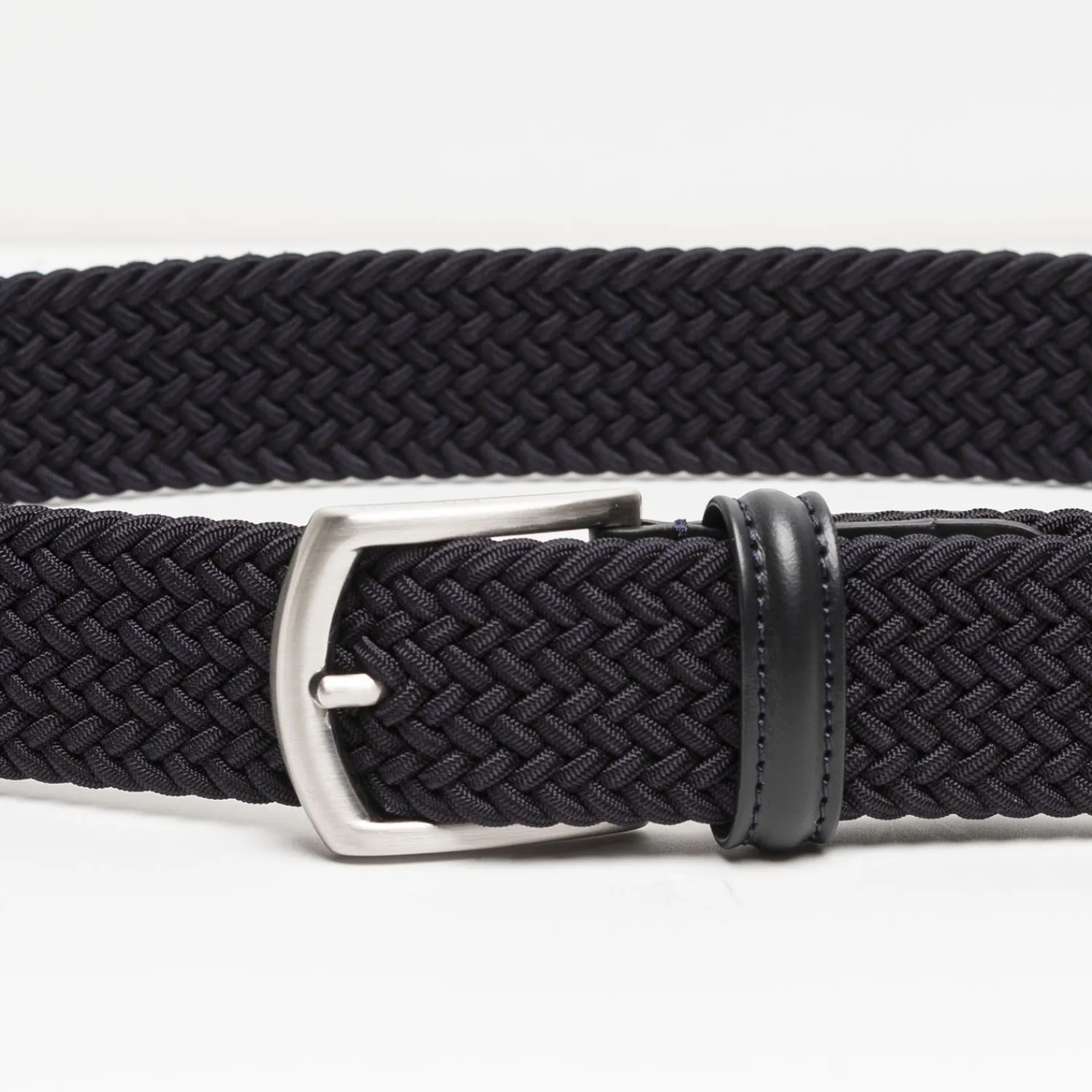 Dark Blue Woven Stretch Belt 35 Mm>E.Marinella Store