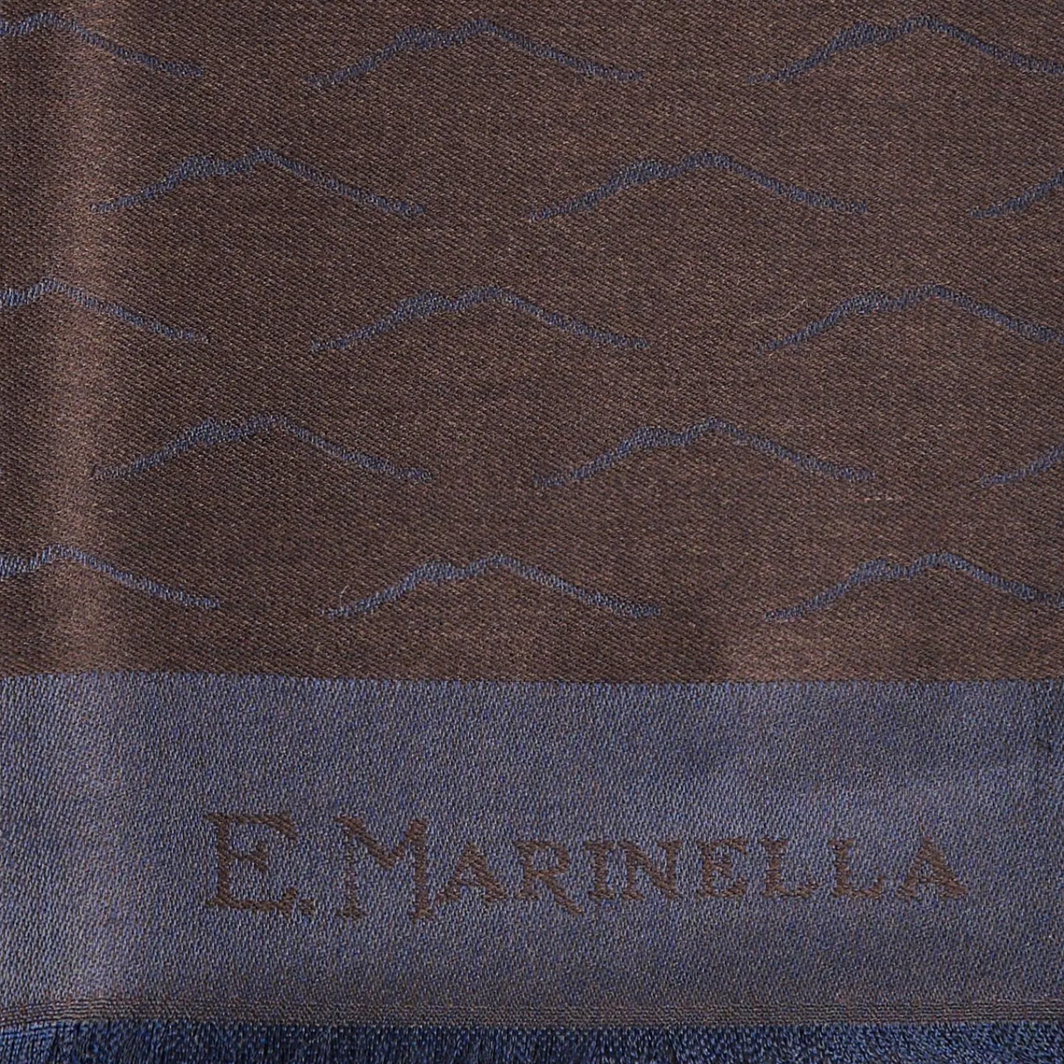 Dark Brown And Blue Wool And Silk Vesuvius Scarf>E.Marinella Clearance
