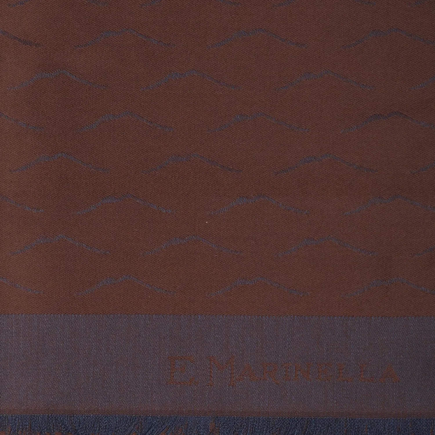Dark Brown And Blue Wool And Silk Vesuvius Scarf>E.Marinella Clearance