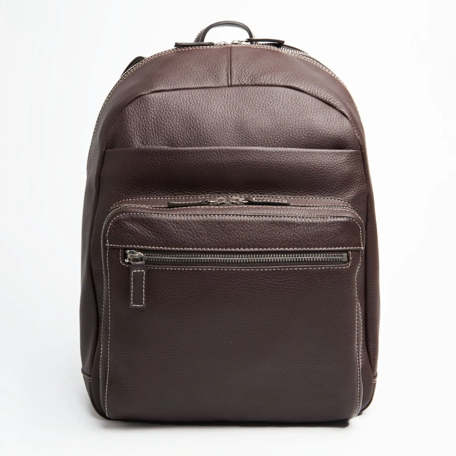 Dark Brown Leather Back Pack>E.Marinella Best Sale