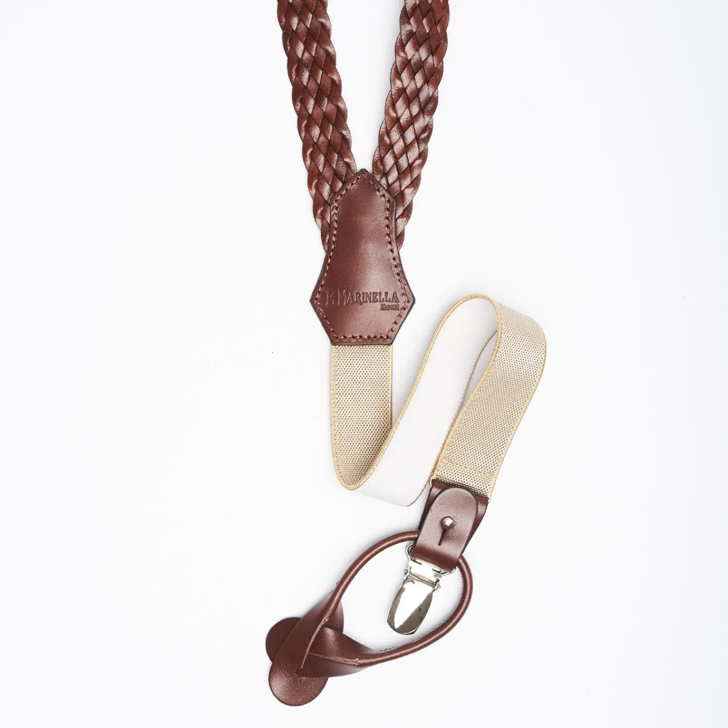 Dark Brown Leather Braces>E.Marinella Sale