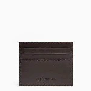 Dark Brown Leather Credit Card Holder - 7 Compartments>E.Marinella Best