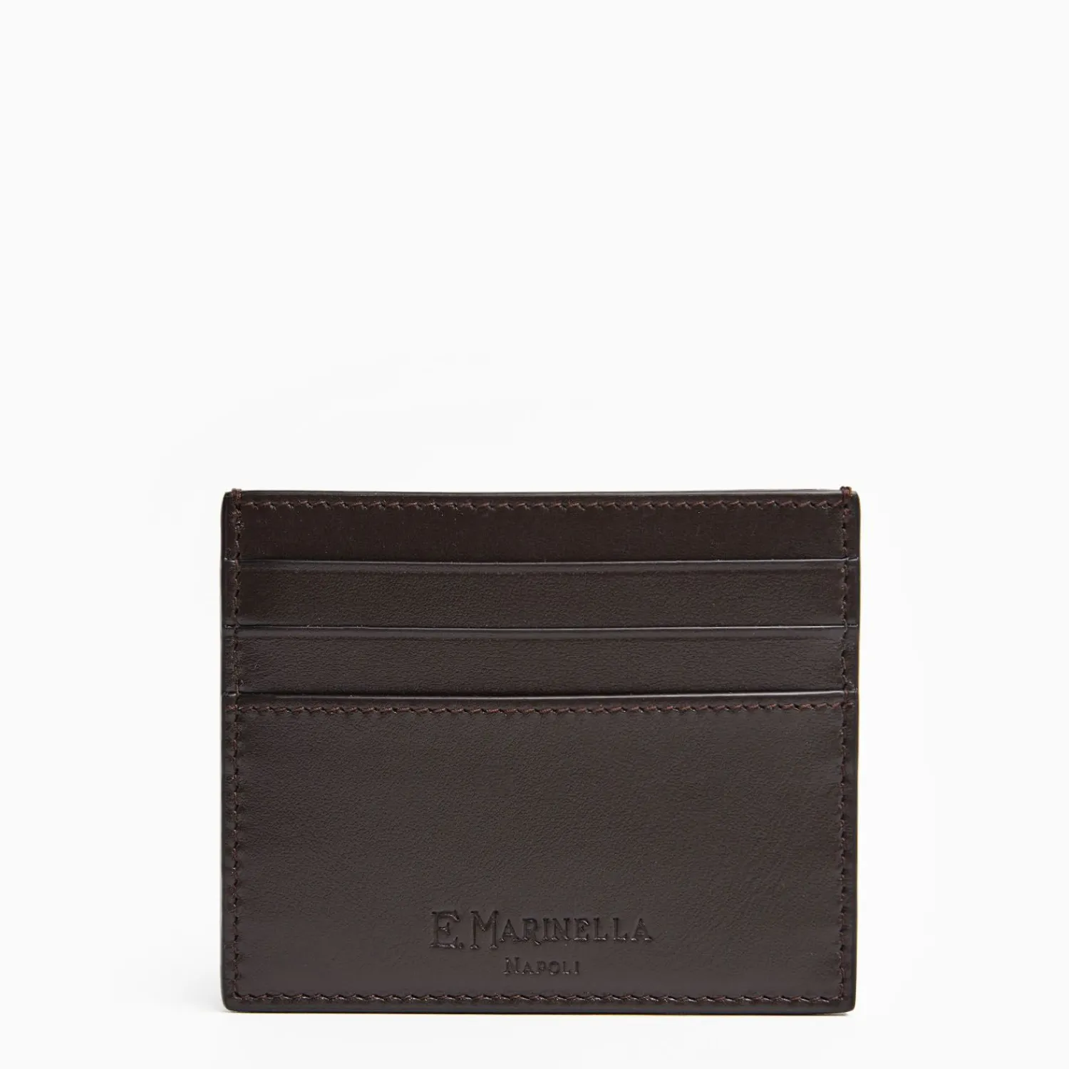 Dark Brown Leather Credit Card Holder - 7 Compartments>E.Marinella Best