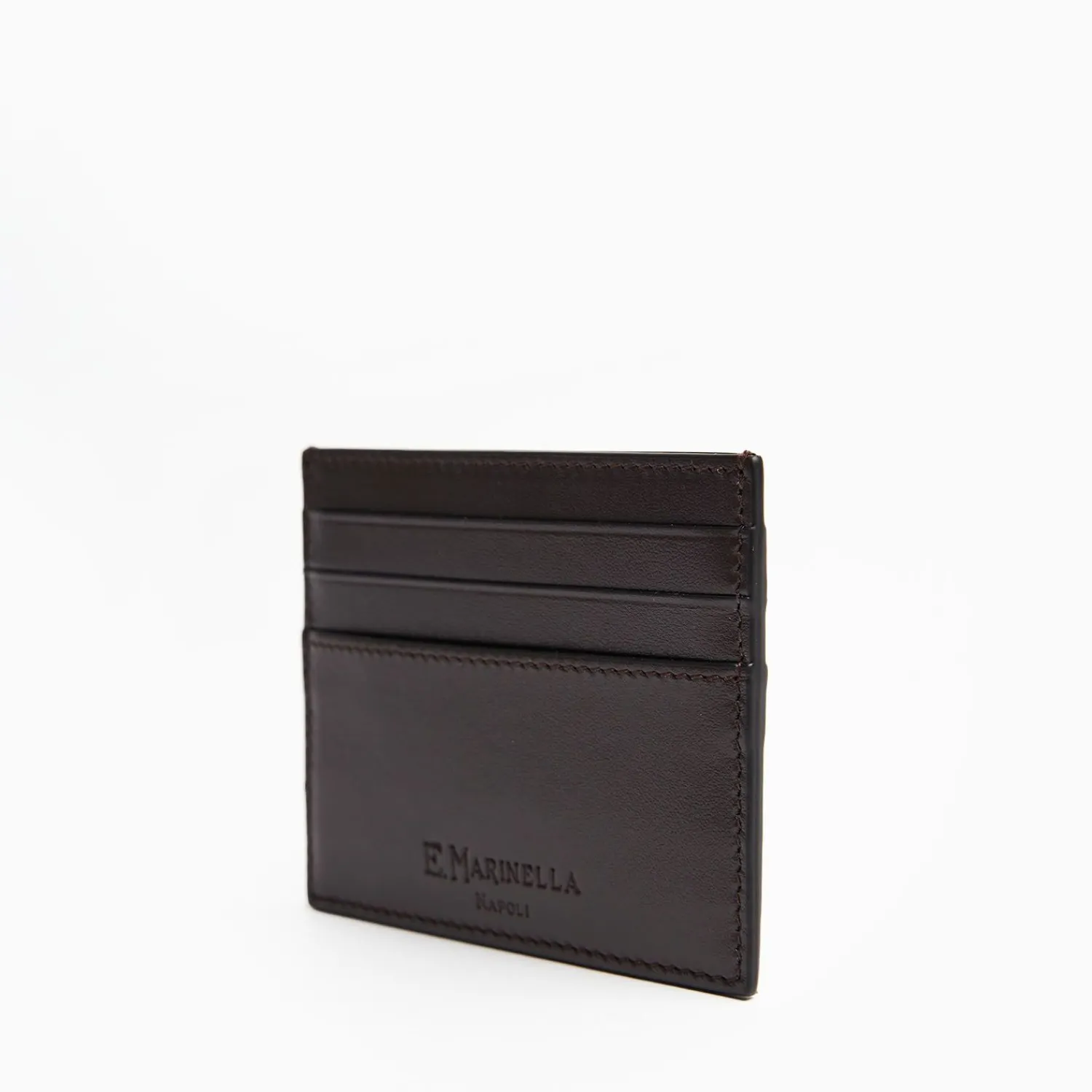 Dark Brown Leather Credit Card Holder - 7 Compartments>E.Marinella Best