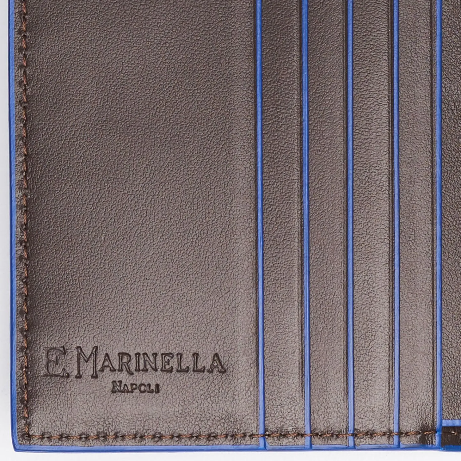 Dark Brown Leather Small Wallet>E.Marinella Fashion
