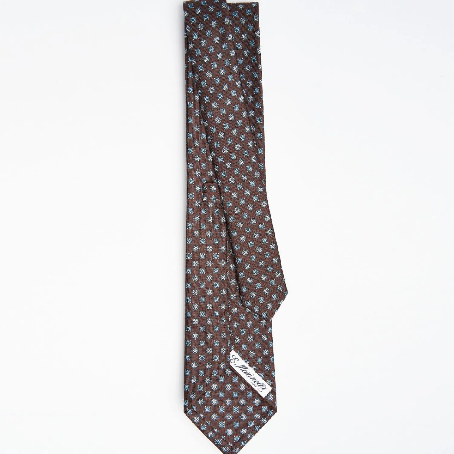 Dark Brown Sartorial Classic Silk Tie - Small Flower Pattern>E.Marinella Best