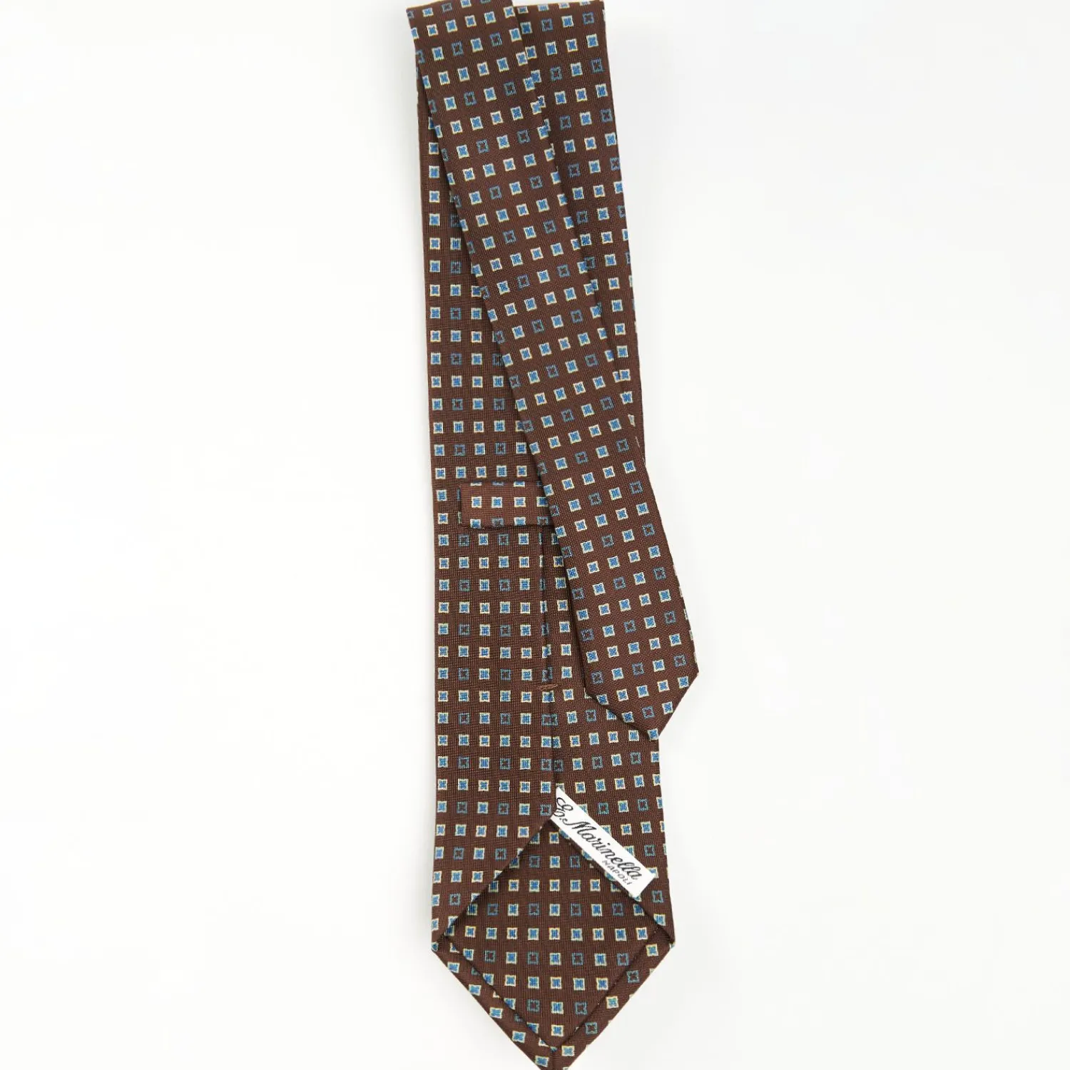 Dark Brown Sartorial Classic Silk Tie - Small Flower Pattern>E.Marinella New