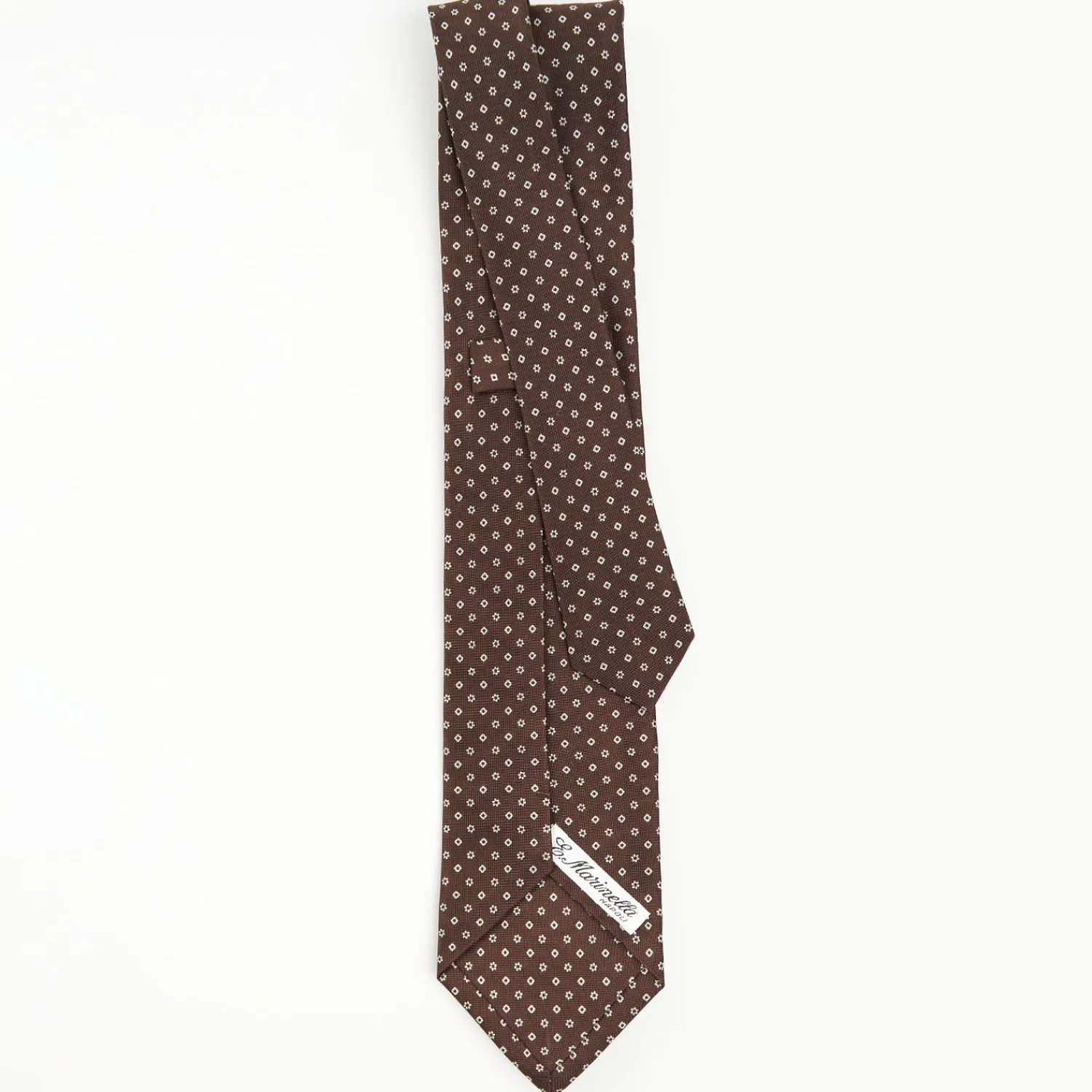 Dark Brown Sartorial Classic Tie - Small Flower Pattern>E.Marinella Best