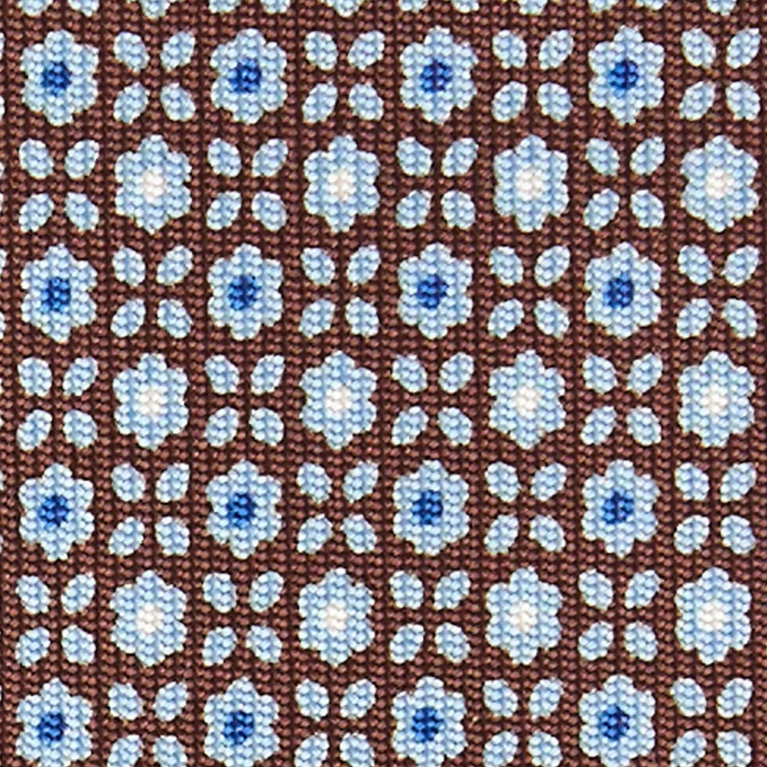 Dark Brown Sartorial Classic Silk Tie Small Flower Pattern>E.Marinella Cheap