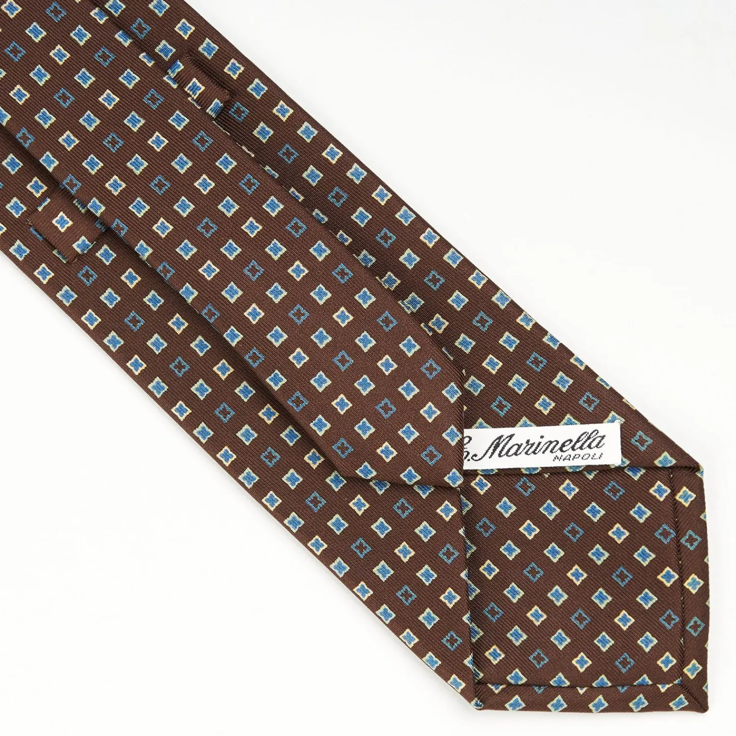 Dark Brown Sartorial Classic Silk Tie - Small Flower Pattern>E.Marinella New