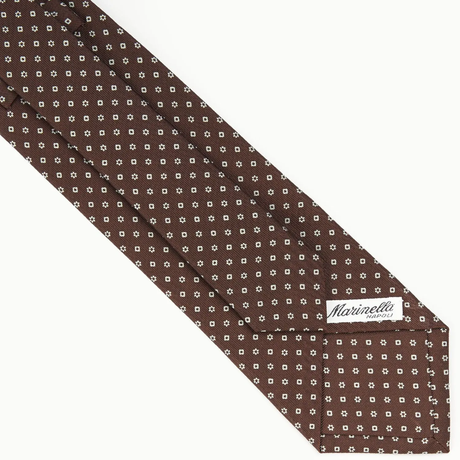 Dark Brown Sartorial Classic Tie - Small Flower Pattern>E.Marinella Best