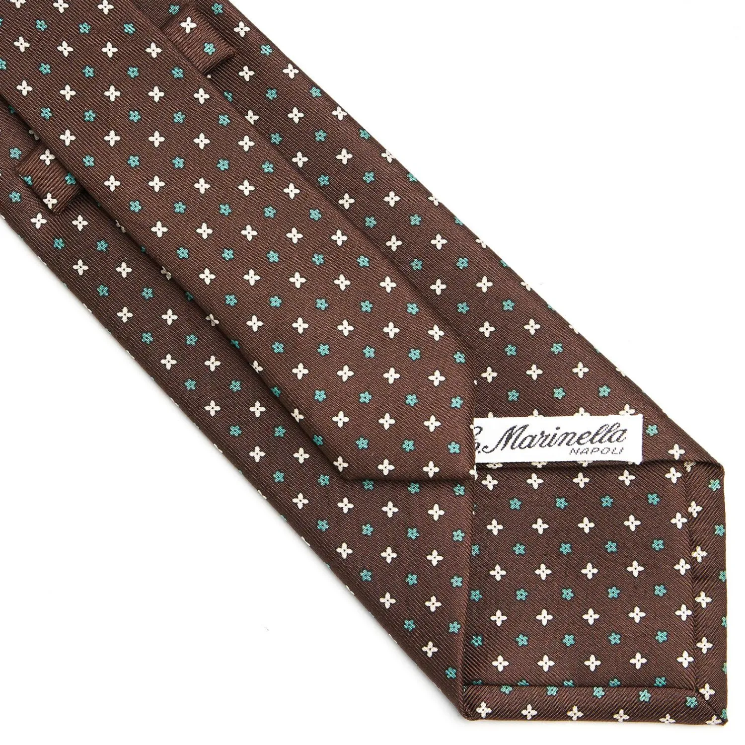 Dark Brown Sartorial Classic Silk Tie - Small Flower Pattern>E.Marinella Best Sale