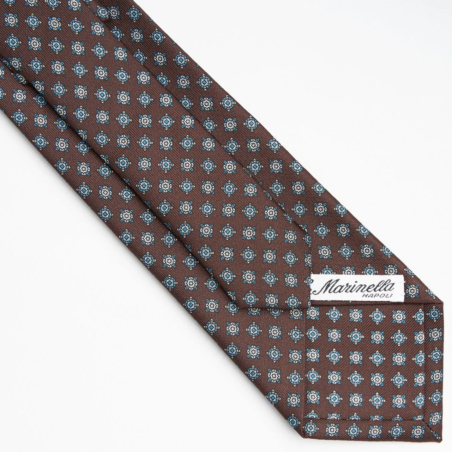 Dark Brown Sartorial Classic Silk Tie - Small Flower Pattern>E.Marinella Best