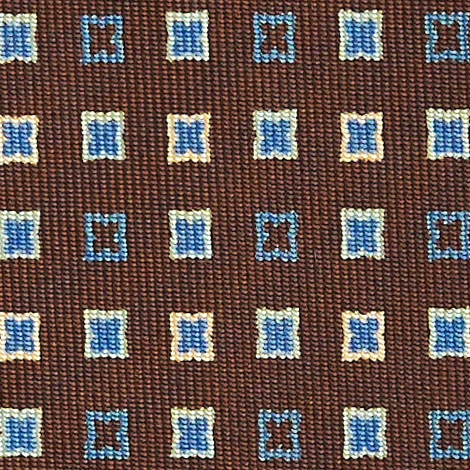 Dark Brown Sartorial Classic Silk Tie - Small Flower Pattern>E.Marinella New