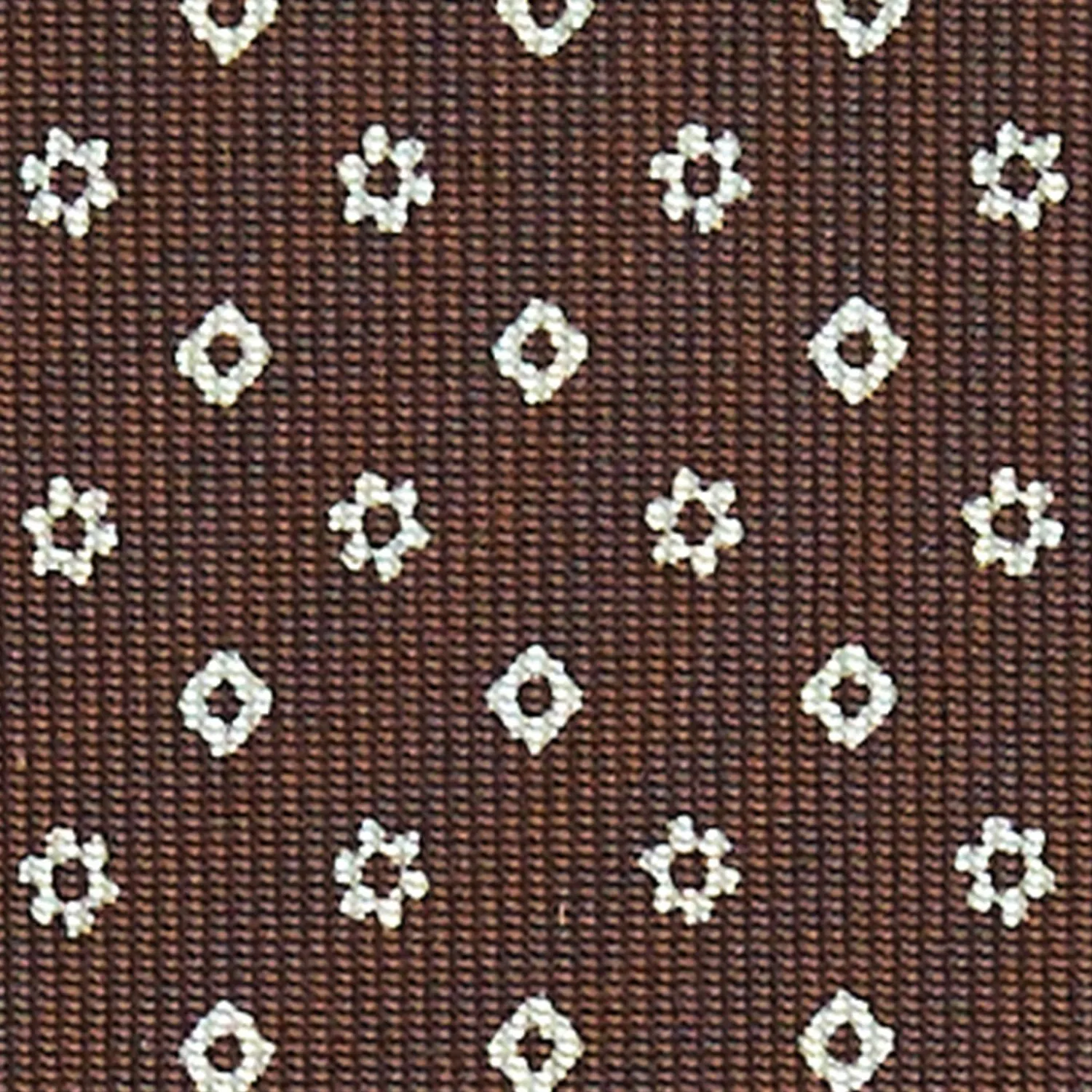 Dark Brown Sartorial Classic Tie - Small Flower Pattern>E.Marinella Best