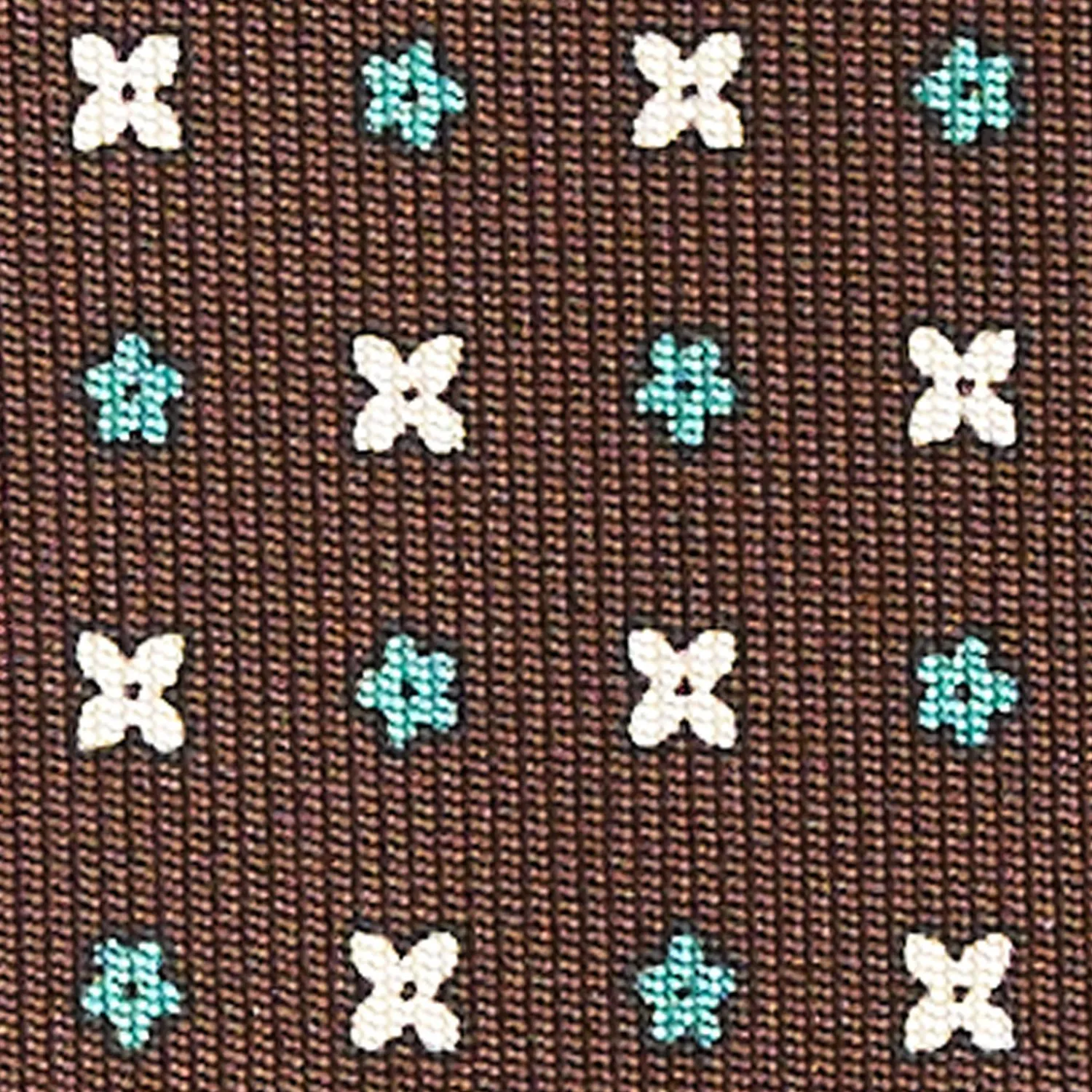 Dark Brown Sartorial Classic Silk Tie - Small Flower Pattern>E.Marinella Best Sale